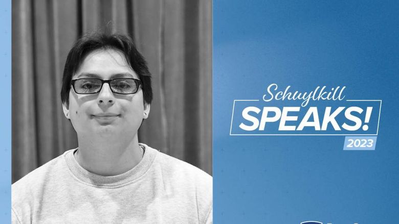 Graphic of Schuylkill Speaks! featuring Antonio Rivas
