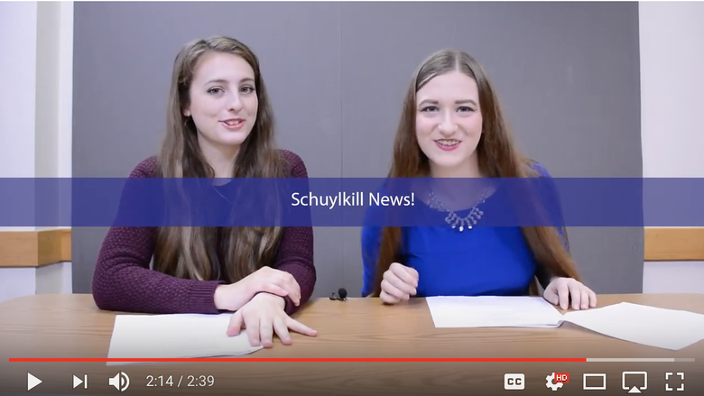 Amanda and Kaila sign off from the first episode of Schuylkill News.