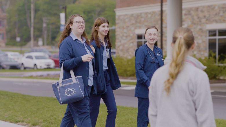 Student nurses arrive at a clinical site 