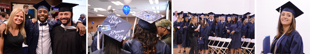 Students celebrating at spring 2017 commencement