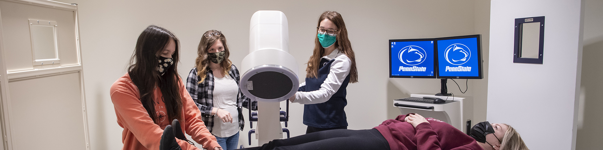Radiological Sciences students working in their on-campus X-ray lab