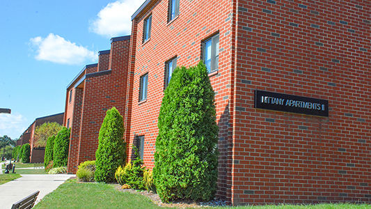 An exterior view of the Nittany II Apartments