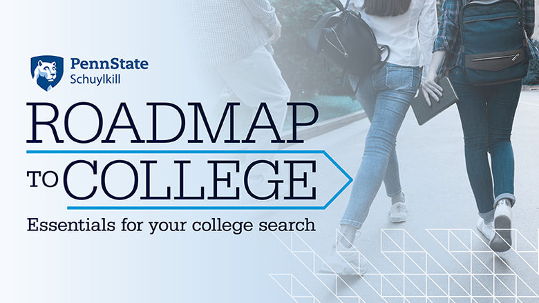 Roadmap to College graphic with abstract graphic overlays
