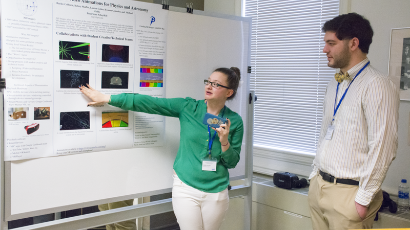 Kelsey demonstrates lighting fractal effect in 3D using a smartphone.