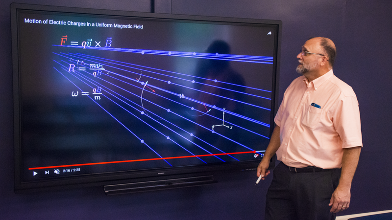 Michael Gallis, associate professor of physics at Penn State Schuylkill, uses his video animations to assist students with learning the fundamentals of physics. 