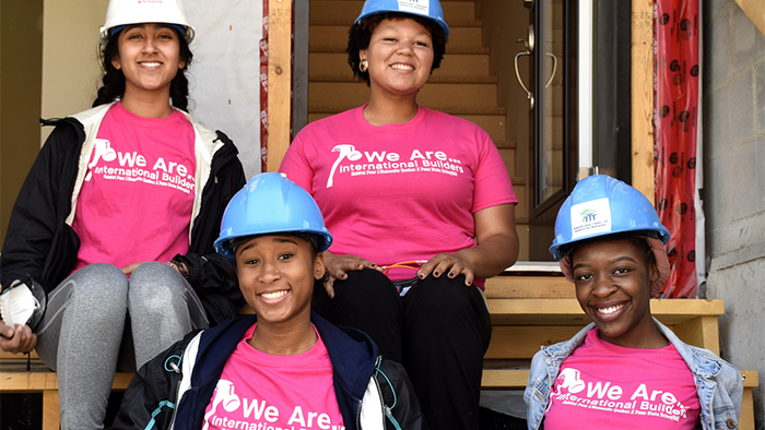 Penn State Schuylkill students and staff at Habitat for Humanity Women's Build
