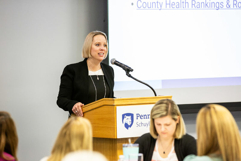 Dr. Jennifer Kraschnewski, Director of Penn State CTSI, delivers opening remarks