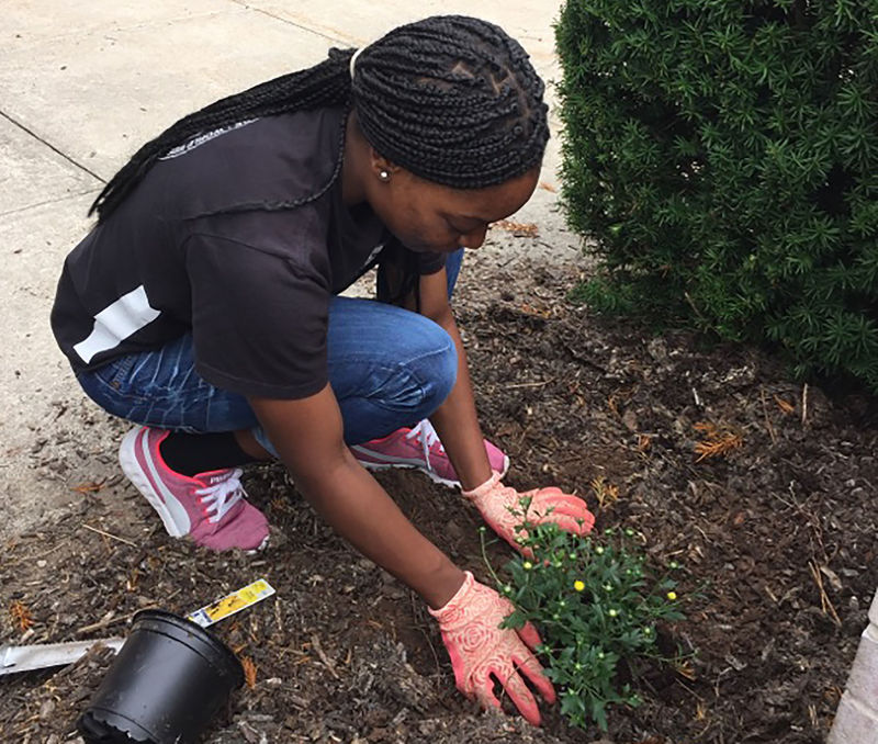 CSP student performing community service