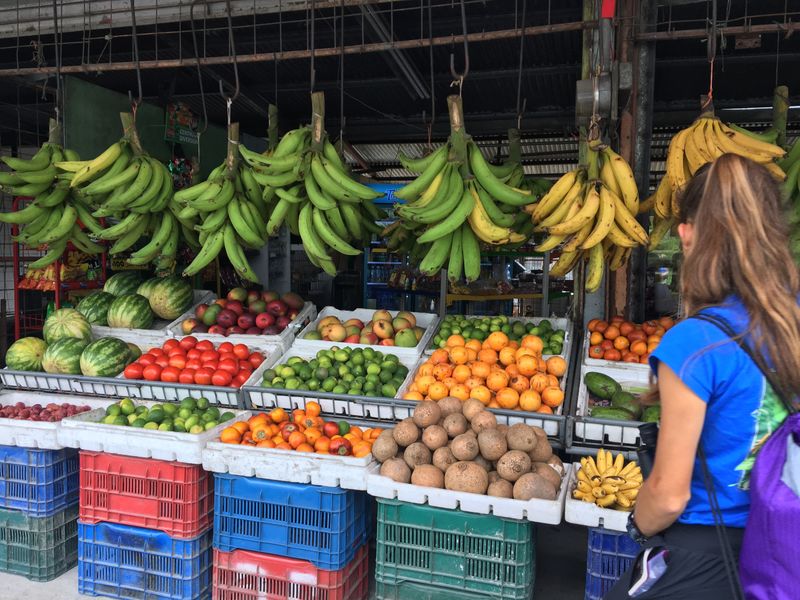 The CHANCE students break from their research to enjoy a fresh Costa Rican fruit market.