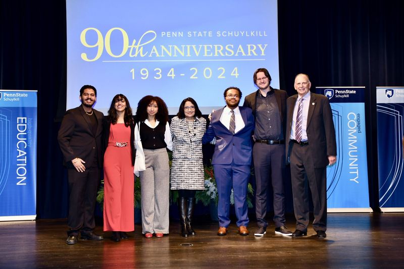 SGA members with Penn State President Neeli Bendapudi