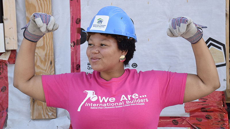 Penn State Schuylkill staff member gets ready to build a house