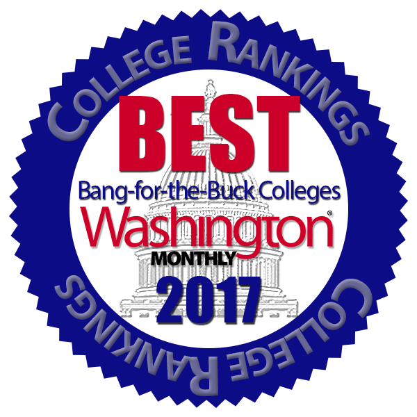 Washington Monthly best bang for the buck logo