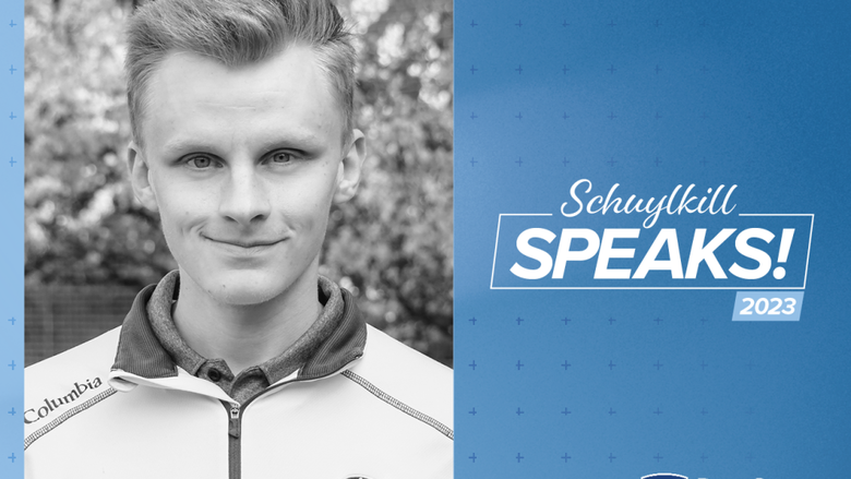 Graphic of Schuylkill Speaks! featuring Seth Hubler