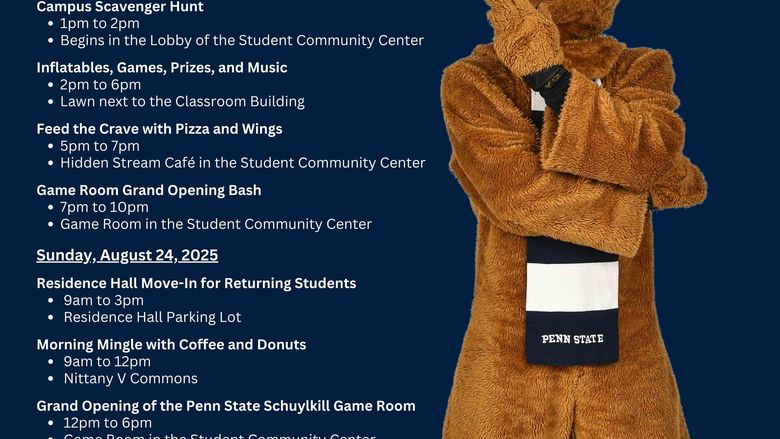 2025 Welcome Weekend Schedule