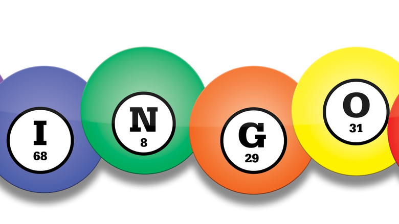 Bingo balls in a row