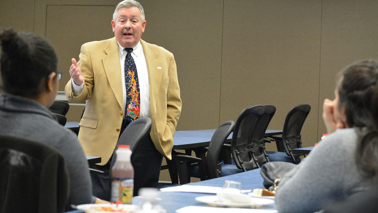 Robert Carl, Schuylkill Chamber of Commerce executive director, addresses ESTEEM group