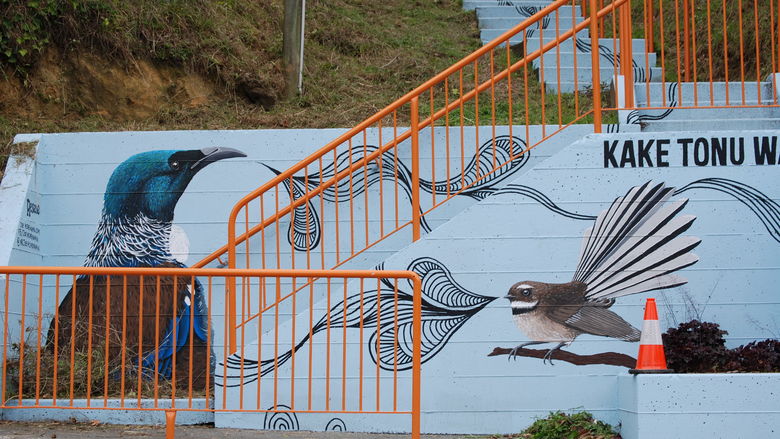 New Zealand features all sorts of wildlife, including myriad birds to whom this mural artist paid homage.