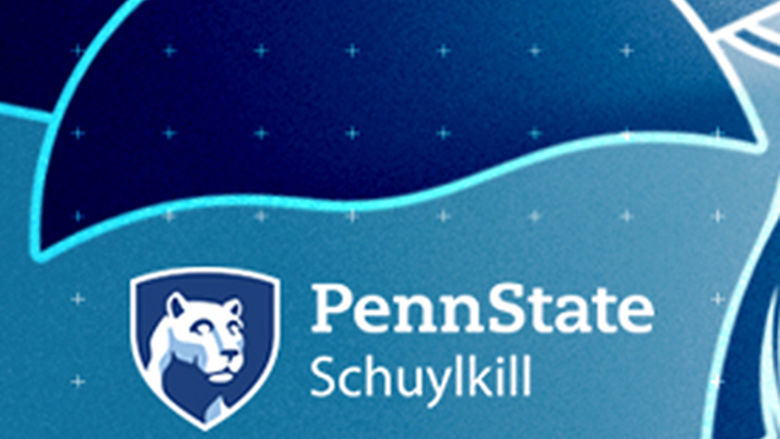 blue graduation cap with Penn State Schuylkill logo