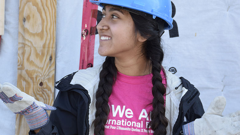 Jacqueline Beltran at Habitat for Humanity Quebec trip