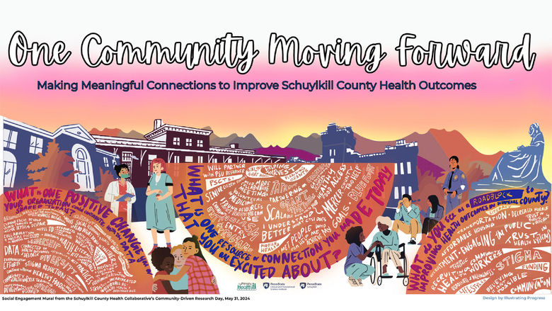 Social engagement mural from the Schuylkill county health collaborative’s community-driven research day