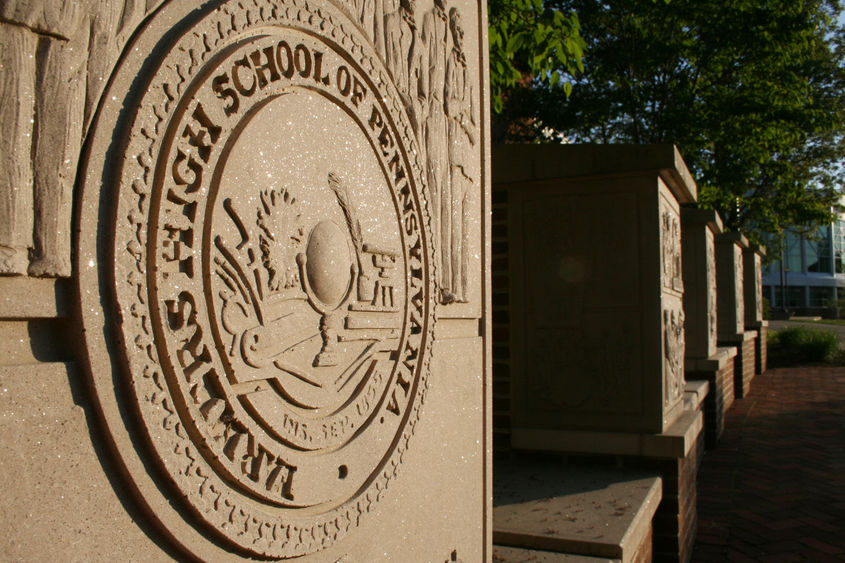 Pillar in back of HUB at Penn State