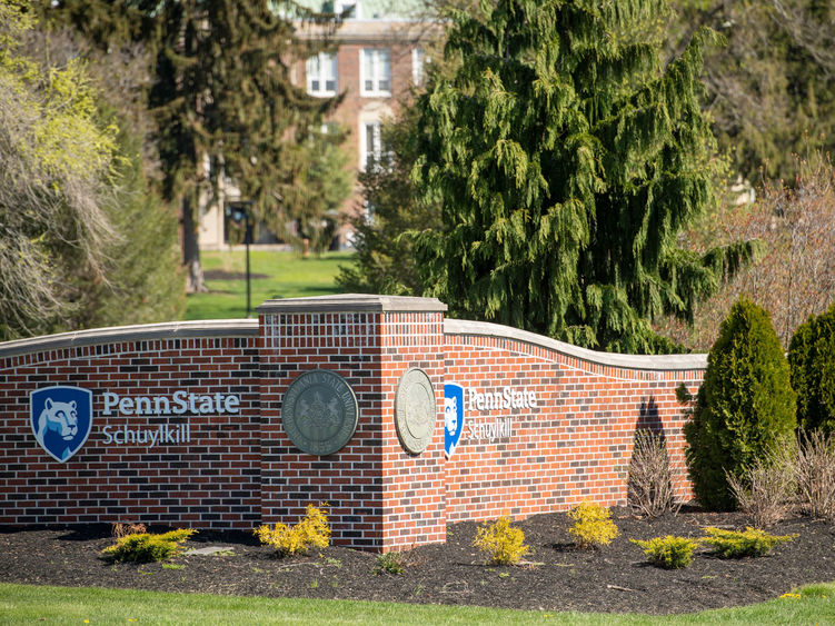 Outdoor photograph of the entrance to Penn State Schuylkill