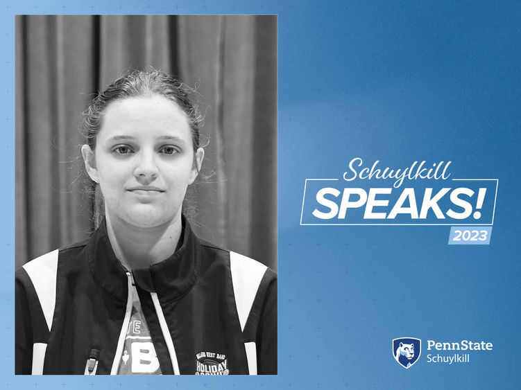 Graphic of Schuylkill Speaks! featuring Caitlyn Goggin